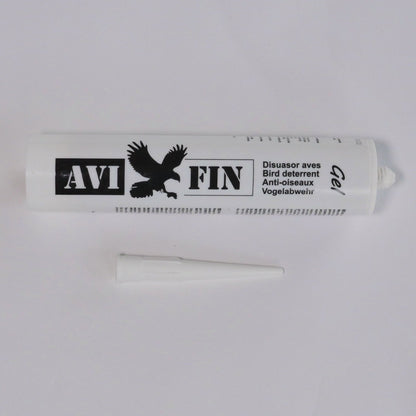 Tube of AVIFIN bird deterrent gel on a white background