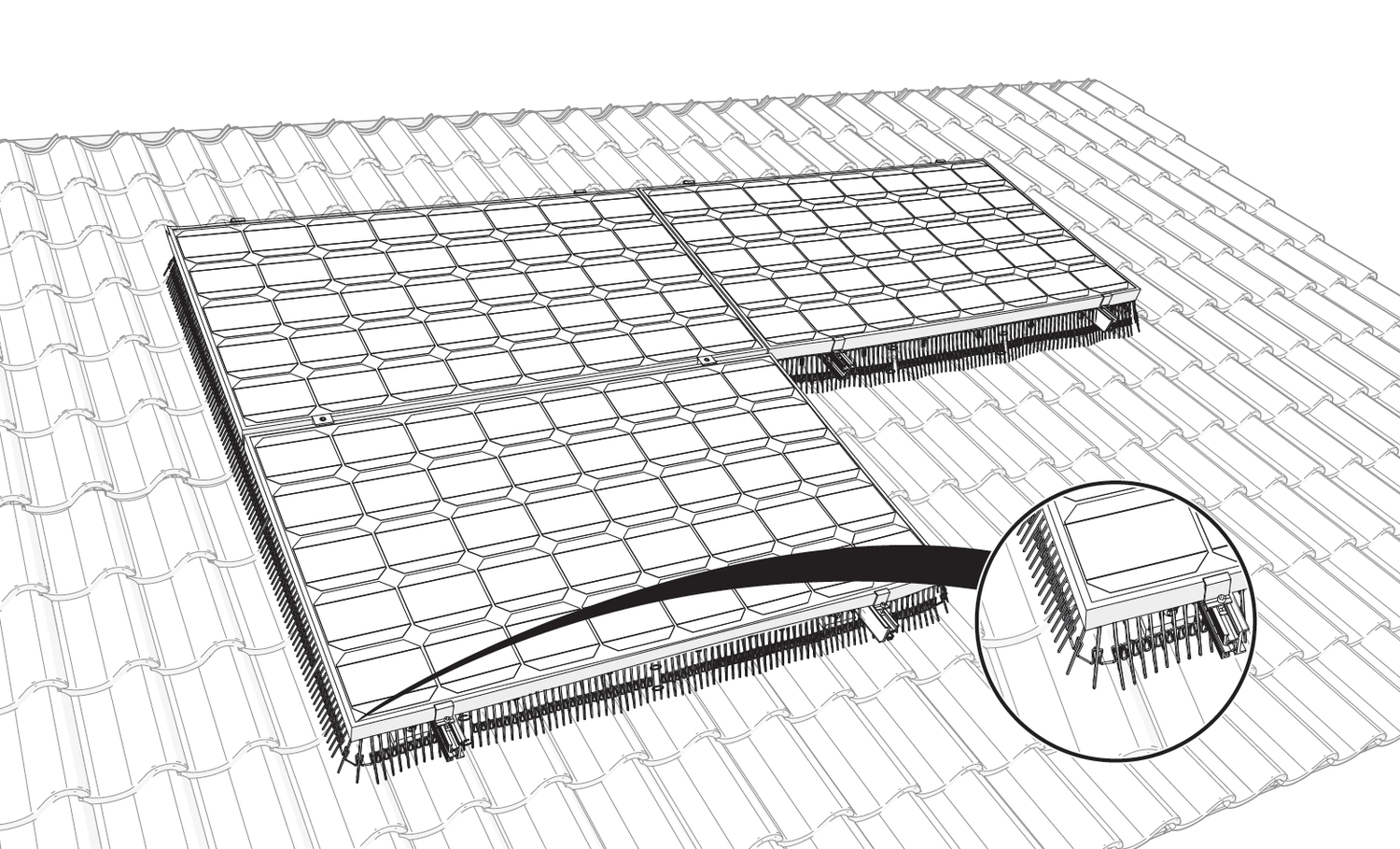 Diagram including BirdBlocker 125mm